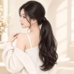 [하프클럽/]여성 장발 머리 헤어피스 랩형 롱 포니테일 부분 가발