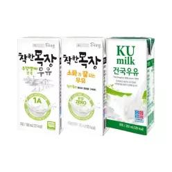 착한목장 멸균우유 3종 오리지널/무항생/소화가잘되는우유 190ml 48팩 /아기우유/1등