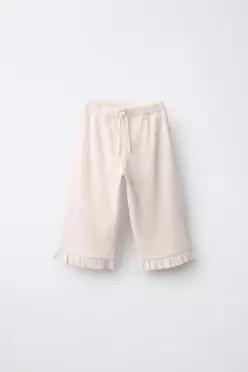 [국내매장] ZARA 여아 소프트 터치 큐롯 팬츠 - 크림 / 그레이 4012/518/082 555583