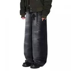 [매장정품] AAKAM Side Wrinkle Washed Denim Pants Black AK25PT57BK 2169567