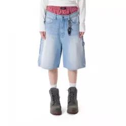 [매장정품] AAKAM Needlework Carpenter Bermuda Denim Pants Blue AK25PT05BL 2169569
