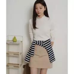 매장정품 빈폴 BEANPOLE LADIES [B. my] 골지 러플넥 저지 블라우스 - 아이보리 (BF6241N040) BF6241N040 2