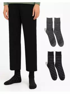 Renoma underwear [레노마] 레노마 남성 라인 캐주얼 중목 양말 3켤례 세트_RF1YH54285