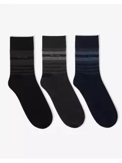 Renoma underwear [레노마] 레노마 남성 정장 링글 중목 양말 3족 선물세트 (쇼핑백포함)_RF1YH47249