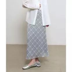 매장정품 제너럴아이디어 GENERALIDEA 체크 시어 롱 스커트 FOG GREY GF2LSK510 GF2LSK510GR 149093