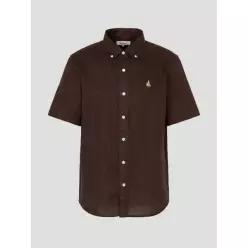 BEANPOLE 빈폴 26SS 리넨 솔리드 반소매 셔츠 - 브라운(BC6365C22D) 225166