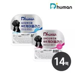 [듀먼] 케어플러스 2종 14팩 / 피부 눈 건강 강아지화식사료