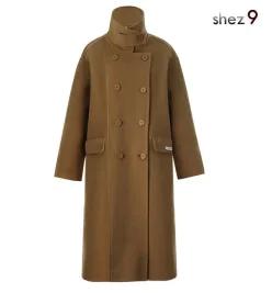 [핸드메이드]더블 하이넥 비죠 롱코트