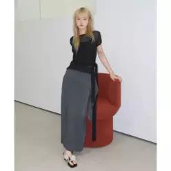 매장정품 제너럴아이디어 GENERALIDEA 구효민 PICK이지 밴딩 맥시 스커트 CHARCOAL GF2LSK514 GF2LSK514CH