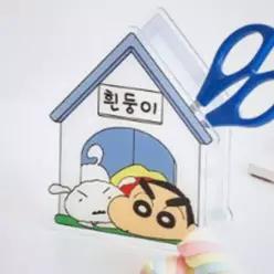 쉬스즈 짱구 감성 1P 데스크테리어 책상정리함 필기도구 색통 연필꽂이 흰둥이집 아크릴볼펜통