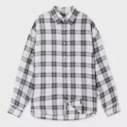 후아유 Summer Loose Fit Checkered Shirt WHYCG3741F