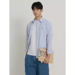 [매장정품] 빈폴 26SS [Essential] 플레인 스트라이프 셔츠 - 블루(BC6264E03P)
