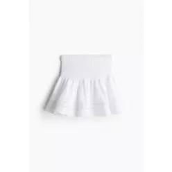 정품발송 HM 브랜드관 스모킹 웨이스트 미니 스커트 화이트 1244285001 334252