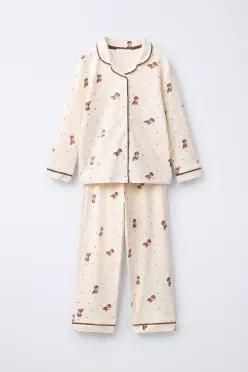 [국내매장] ZARA 여아 6-14세/ 강아지 셔츠 칼라 파자마 - 크림 0722/799/712 556745