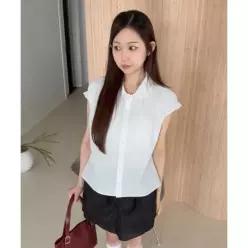 [매장정품] 제너럴아이디어 GENERALIDEA [지안씨 ]시어서커 라운드 카라 블라우스 [WHITE] / GF2LBL528 GF2