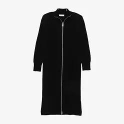 하이넥 리브 니트 울 원피스 MAFS22820100 BLACK