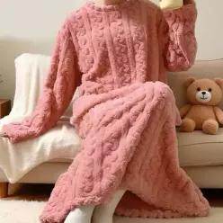 [라일리여성언더웨어] Rly 겨울 원피스 실내복 수면 홈웨어 세트 53299894)