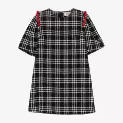 알레산드로 엔리케즈 체크 A라인 비즈 미니 원피스 D125JQ BLACK