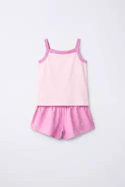 [국내매장] ZARA 여아 6-14세/ 스트라이프 슬리브리스 파자마 - 로즈핑크 3253/651/620 556793