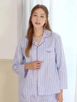 [정품] RENOMA 레노마 [한정수량특가]커플 버티컬 블루 워싱 9부 잠옷 상하의 BL_AF3SU48235 PEBAF3SU48235
