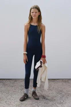 [국내매장] ZARA 여아 스포티 롱 점프수트 - 잉크 블 2878/718/430 554773