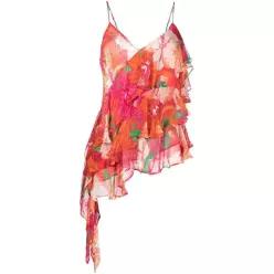 23SS Msgm Floral 프린트 asymmetric design 탑 3441MDT1123715718 TP577164125