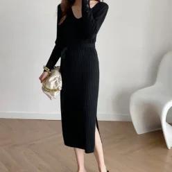 여성 봄 가을 겨울 원피스 니트 결혼식 하객룩 20대30대 긴팔 패션 예쁜옷 코디