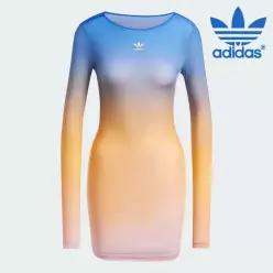 [아디다스][세일] 아디다스 여성용 원피스 u8- JF8267  AOP MINI DRESS 우먼스 올오버 프린트 롱 슬리브 미