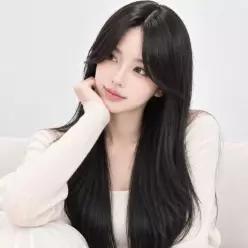 [하프클럽/]여성용 자연스러운 긴머리 스트레이트 가발 붙임머리