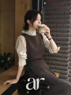 (국내제작) (원피스랩스커트set/2기장/허리핏조절가능) 라비덴 랩스커트 레이어드 미니 롱 뷔스티에 가을원피스 op16443