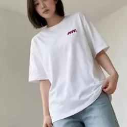 [하프클럽/]순면 반팔 티셔츠 루즈핏 여름 일상복 외출용 상의 반팔티 남녀