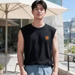 [하프클럽/]나시 티셔츠 영문 레터링 데일리룩 바캉스룩 여름휴가웨어 상의