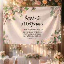 환갑 칠순 팔순 잔치 부모님 생신 축하 현수막 이벤트 5종 [플랜카드 150X90cm]