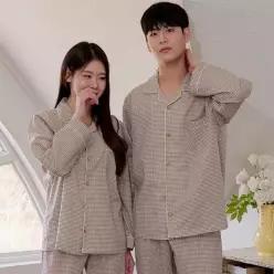 [하프클럽/알콩단잠]남자잠옷 파자마 홈웨어 실내복 긴팔 순면 라운지웨어 잠옷세트