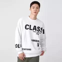 지프 남녀공용 볼드 그래픽 맨투맨 티셔츠 JN3TSU861)_DG