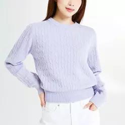 [스파오][스파오] [울블렌드] 케이블 라운드넥 스웨터 (SPKWE4TG12-K)
