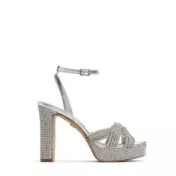 Aldo 알도 하이힐 메탈릭 오픈 토 샌들 - 은색 7636497