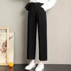 와이드 슬랙스 일자핏 핀턱 하이웨스트 정장팬츠 오피스룩 데일리