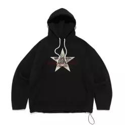 포 우먼 레트로 스타 스트링 후드티셔츠 (블랙) 7000041576