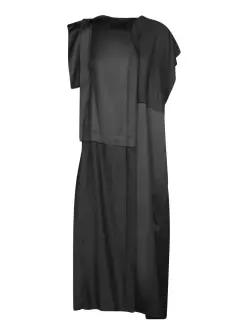 24FW 메종마르지엘라 비대칭 미디 드레스. Made from 비스코스 rayon. 블랙 컬러. S52DG0021S54450900