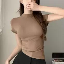 [라일리여성의류] Rly 여성 터틀넥 반팔티 슬림핏 53299603)