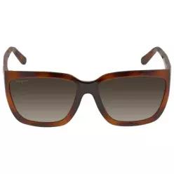 Ferragamo 페라가모 브라운 그라데이션 직사각형 여성 선글라스 7602607