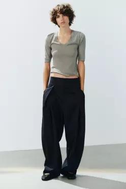 [100%정품인증] ZARA 플리츠 벌룬 팬츠 - 네이비 1255/527/401