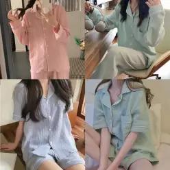 수면잠옷 커플 홈웨어 실내복 여름 긴팔 반팔 잠옷 파자마 쿨링 남녀공용
