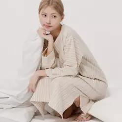 싸이클린 원피스잠옷 100% 오가닉코튼 순면 여성실내복 홈웨어 임산부원피스