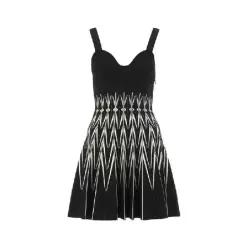 Alexander McQueen 브이넥 플리츠 미니 드레스 711383Q1A32 1119 TP944975377
