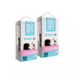 멍도리 크린 패드 50매(아로마향)x2개 두터운 강아지패드
