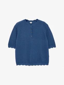 ARKET 아르켓 탑 타공 패턴 블루 1282888002
