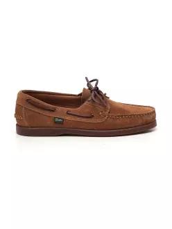 26SS 파라부트 브라운 레더/러버 Barth 보트 슈즈 from featuring 프론트 레이스-업 fastening, 라운드 toe 앤 플랫 sole. 7