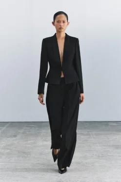 ZARA 슬림핏 블레이저 ZW 컬렉션 - 블랙 3811/269/800